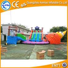 Combo inflable comercial del parque del agua, diapositiva inflable grande de la piscina, toboganes inflables del agua China